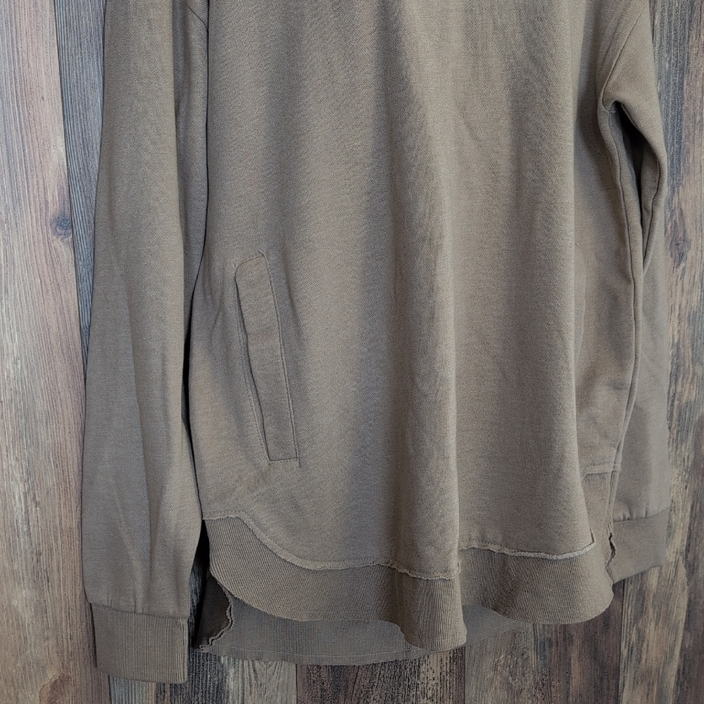 Royce Women's V-Neck Tan Oversized Sweatshirt XL W102 - Picture 3 of 10